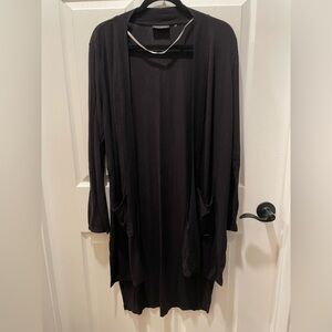 Black Open Front Cardigan